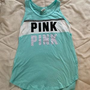 pink light blue tank top